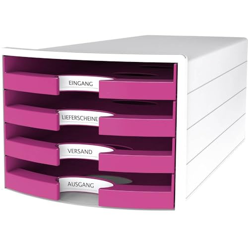 HAN Schubladenbox, Weiß / Pink, 4 Schubladen, 1013-56 von Hanlesi