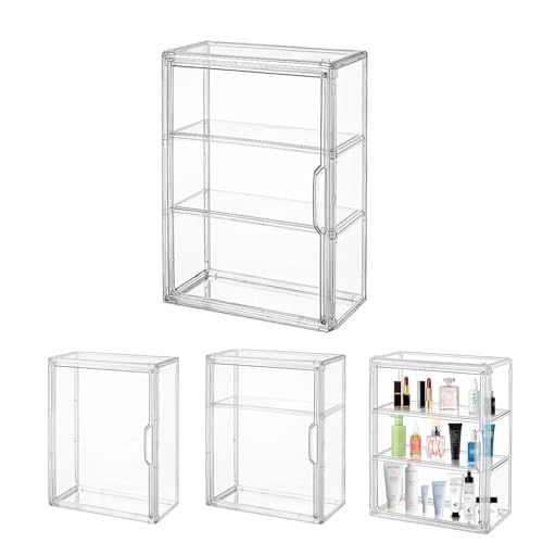 3-Schicht Acryl Vitrine mit Magnettür - Selbstmontierbares Acrylprunkstück für Actionfiguren, Miniaturen & Sammlerstücke | Hochwertiger Plexiglas Schrank mit Magnetverschluss​​ (36x13x27cm) von Hanlintk