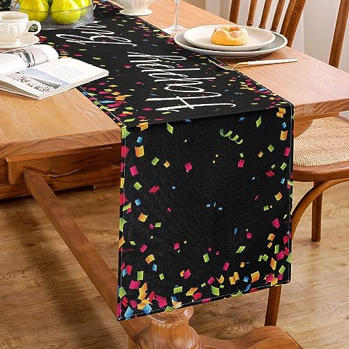 Hanrunsi Tischläufer Birthday Schwarz Geburtstag Tischläufer 33 x 183 Leinen Alles Gute zum Geburtstag feiern Tischläufer Abdeckung für Tischkonsole Wiederverwendbares Partyzubehör Hanrunsi Tischläufer Birthday Schwarz Geburtstag Tischläufer 33 x 183 Leinen Alles Gute zum Geburtstag feiern Tischläufer Abdeckung für Tischkonsole Wiederverwendbares Partyzubehör von Hanrunsi