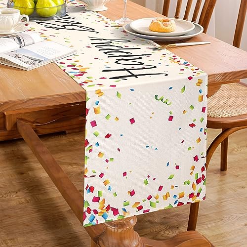 Tischläufer Weiß Leinen-Geburtstagstischläufer Geburtstags Tischläufer Dekoration Feiern Alles Gute Zum Geburtstag Feier Tischläufer Dekor mit Bunten Blinkenden Geschredderten Stücken 33 x 183 Tischläufer Weiß Leinen-Geburtstagstischläufer Geburtstags Tischläufer Dekoration Feiern Alles Gute Zum Geburtstag Feier Tischläufer Dekor mit Bunten Blinkenden Geschredderten Stücken 33 x 183 von Hanrunsi