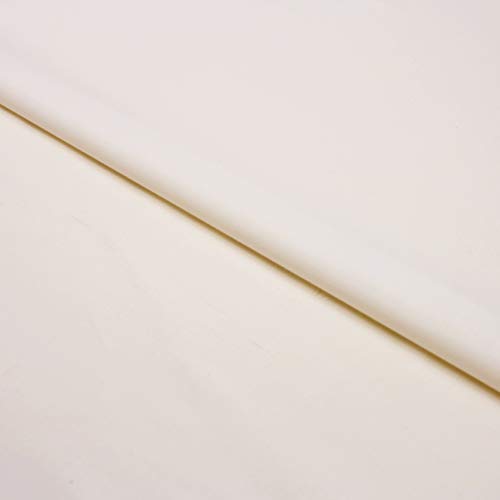 3 Meter Baumwollstoff Meterware Uni Linon - Einfarbiger Stoff, 100% Baumwolle, 150 cm breit – Weiche & Pflegeleichte Qualität – Für Bettwäsche, Bekleidung, Vorhänge, Tischdecken (Creme) von Hans-Textil-Shop