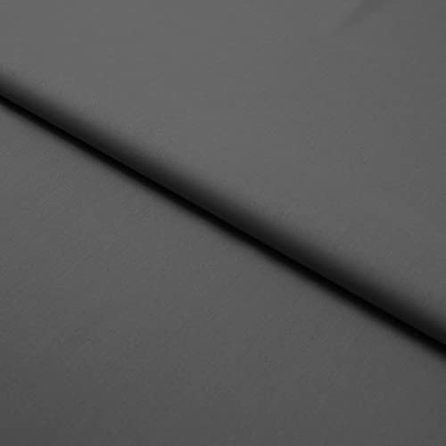 3 Meter Baumwollstoff Meterware Uni Linon - Einfarbiger Stoff, 100% Baumwolle, 150 cm breit – Weiche & Pflegeleichte Qualität – Für Bettwäsche, Bekleidung, Vorhänge, Tischdecken (Grau) von Hans-Textil-Shop