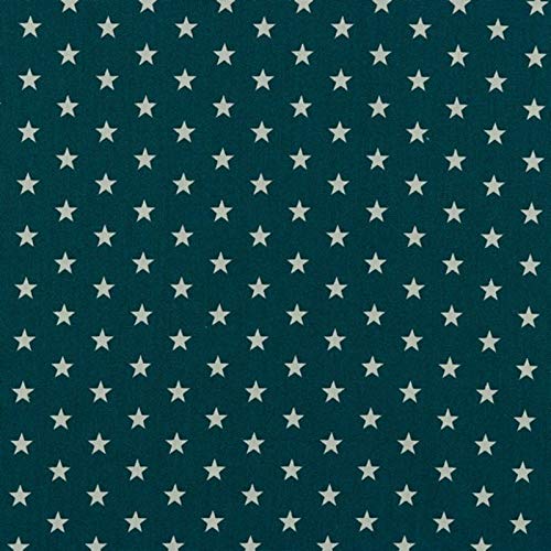 Baumwollstoff Sterne Petrol – Stoff Meterware 150 cm breit, weicher Baumwollstoff für Kinder, Weihnachten & Deko, pflegeleicht, ideal zum Nähen von Kleidung, Bettwäsche, Vorhängen & Kissen von Hans-Textil-Shop