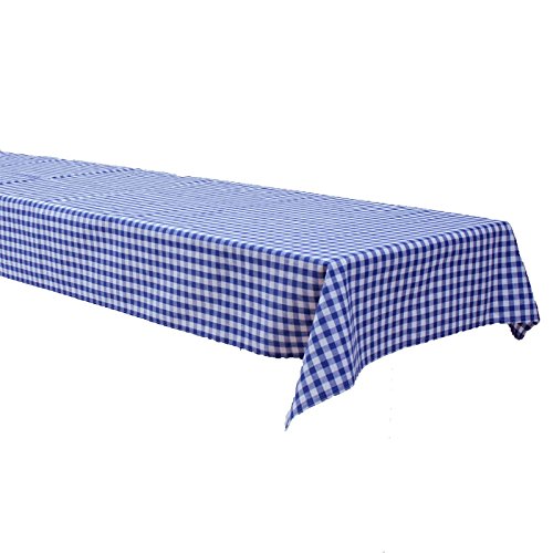 Biertisch Tischdecke 120x270 cm Karo 1x1 cm Blau Baumwolle (Pflegeleicht, Bei 60° waschbar, Trocknergeeignet, Wiederverwendbar, Gewebtes Karomuster) von Hans-Textil-Shop