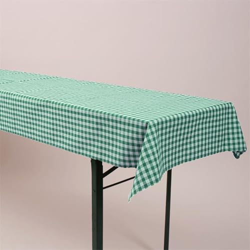 Biertisch Tischdecke Karo 1x1 cm Baumwolle (Pflegeleicht, Bei 60° waschbar, Trocknergeeignet, Wiederverwendbar, Gewebtes Karomuster) (130x270 cm, Grün) von Hans-Textil-Shop