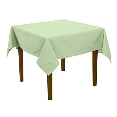 Damast Tischdecke 100x100 cm Hellgrün Baumwolle (Tischtuch, Tisch, Eckig) von Hans-Textil-Shop