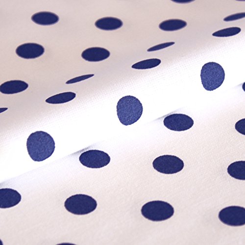 Hans-Textil-Shop Baumwollstoff Marine Blau Dunkelblau auf Weiß Gepunktet – Stoff Meterware 140 cm – Weißer Stoff mit blauen Punkten – Punkte Stoff Baumwolle für Kissen, Bettwäsche, Deko, Bekleidung von Hans-Textil-Shop