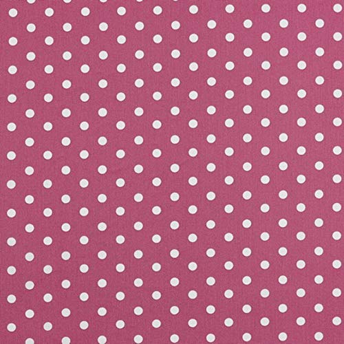 Hans-Textil-Shop Baumwollstoff Mauve Gepunktet – Stoff Meterware 140 cm – Mauvefarbener Stoff mit weißen Punkten – Punkte Stoff Baumwolle für Kissen, Bettwäsche, Kinderstoff, Deko, Bekleidung von Hans-Textil-Shop