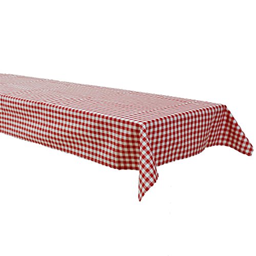 Biertisch Tischdecke 120x270 cm Karo 1x1 cm Rot Baumwolle (Pflegeleicht, Bei 60° waschbar, Trocknergeeignet, Wiederverwendbar, Gewebtes Karomuster) von Hans-Textil-Shop
