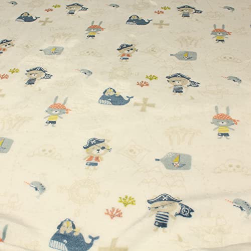 Hans-Textil-Shop Fleecestoff Kinder Piraten – Fleece Meterware Kinder 150 cm – Kinder Stoffe Fleece Piratenmuster – Kuschelig Weich, Decken, Bekleidung, Kissen, Deko von Hans-Textil-Shop