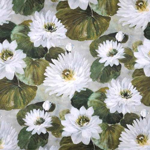 Hans-Textil-Shop Stoff Meterware Seerosen Satin Baumwolle - 1 Meter, Blumen, Geblümt, Dekoration, Vorhänge, Kissenbezüge, Bettwäsche, Kleidung, Deko, Kleidung, Blumenstoff Hans-Textil-Shop Stoff Meterware Seerosen Satin Baumwolle - 1 Meter, Blumen, Geblümt, Dekoration, Vorhänge, Kissenbezüge, Bettwäsche, Kleidung, Deko, Kleidung, Blumenstoff von Hans-Textil-Shop