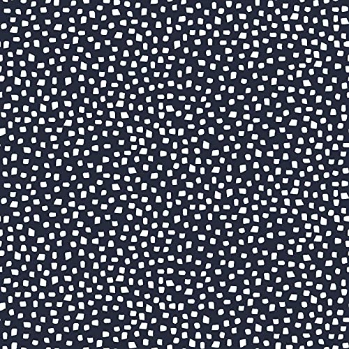 Hans-Textil-Shop Stoff Meterware Shapes Jersey - 1 Meter, Punkte, Kästchen, Deko, Kleidung, Für Kinder, Kissenbezüge, T-Shirt (Navy) von Hans-Textil-Shop