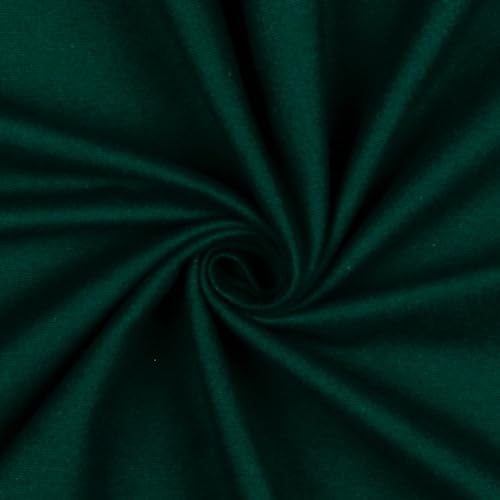 Hans-Textil-Shop Stoff Meterware Uni Flanell Baumwolle - 1 Meter, einfarbig, Baumwollflanell, Flanellstoff, Kleidung, Deko, Bettwäsche, Kissen (Dunkelgrün) von Hans-Textil-Shop