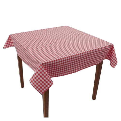 Tischdecke Karo 1x1 cm Baumwolle - Tischtuch, Tischwäsche, Tischdeko, Karomuster, Kariert, Landhaus, Geburtstag, Feier, Hochzeit, Restaurant, Hotel (Rot, 100x100 cm) von Hans-Textil-Shop