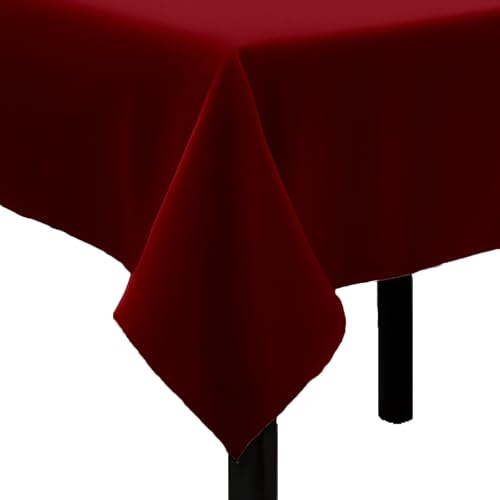 Tischdecke 130x280 cm Bordeaux Rot Polyester - Uni, Einfarbig, Premium Qualität, Pflegeleicht, Bügelarm bis Bügelfrei, Made in Europe von Hans-Textil-Shop