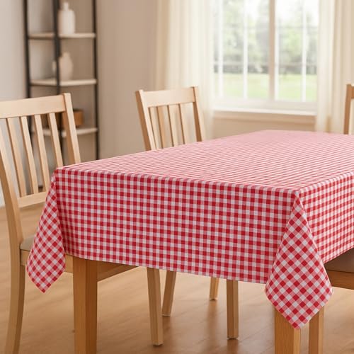 Tischdecke Karo 1x1 cm Baumwolle - Tischtuch, Tischwäsche, Tischdeko, Karomuster, Kariert, Landhaus, Geburtstag, Feier, Hochzeit, Restaurant, Hotel (Rot, 80x80 cm) von Hans-Textil-Shop