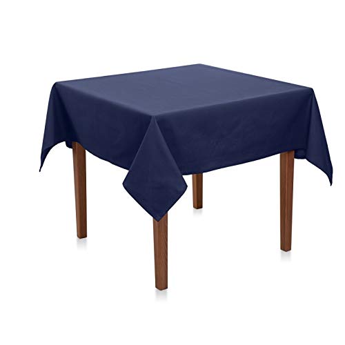 Tischdecke Baumwolle Canvas - Uni, Einfarbig, Premium Qualität, Langlebig, Strapazierfähig, Made in Europe (Marine Blau, 80x80 cm) von Hans-Textil-Shop