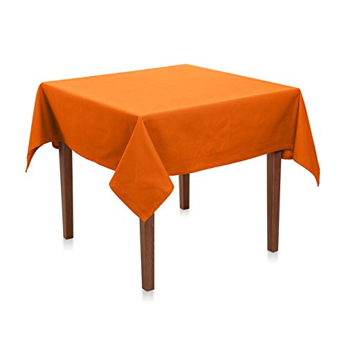 Tischdecke 100x100 cm Orange Polyester - Uni, Einfarbig, Premium Qualität, Pflegeleicht, Bügelarm bis Bügelfrei, Made in Europe von Hans-Textil-Shop