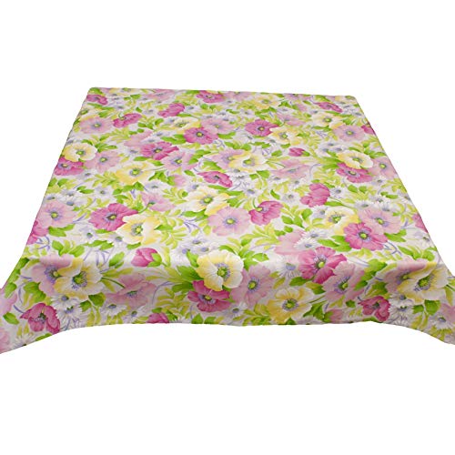 Outdoor Tischdecke Blumen - Wasserabweisend, Schmutzabweisend (130x170 cm, Rosa) von Hans-Textil-Shop