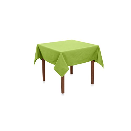 Premium Tischdecke Baumwolle Canvas - Uni, Einfarbig, Langlebig, Strapazierfähig, Handgefertigt, Tischtuch, Tischwäsche, Privat & Gewerbe (Limette, 100x100 cm) von Hans-Textil-Shop