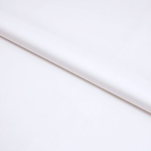 Stoff Meterware 100% Baumwolle Linon - Einfarbig, Uni, Schadstoffgeprüfter Stoff, Pflegeleicht – Dekostoff Bettwäsche Bekleidung Gardinen Vorhänge - 1 Meter (Weiß 280 cm) von Hans-Textil-Shop