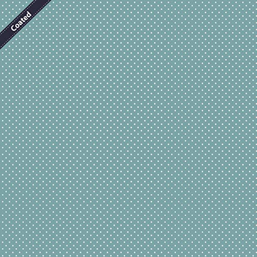 Stoff Meterware Beschichtet – Abwischbar, wasserabweisend & schmutzabweisend – Outdoorstoff für Kissen, Tischdecken, Taschen, Deko – 1 Meter (Punkte 2 mm Altgrün) von Hans-Textil-Shop