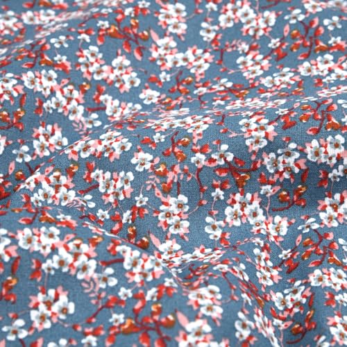 Stoff Meterware Blüten Blumen Pflanzen Baumwolle - 1 Meter, geblümt, Blumenstoff, Blümchen, Kissen, Bettwäsche, Kinder, Bekleidung, Sommer, Basteln, Nähen, Deko, DIY (Blumen Blüten Knospen Blau) Stoff Meterware Blüten Blumen Pflanzen Baumwolle - 1 Meter, geblümt, Blumenstoff, Blümchen, Kissen, Bettwäsche, Kinder, Bekleidung, Sommer, Basteln, Nähen, Deko, DIY (Blumen Blüten Knospen Blau) von Hans-Textil-Shop