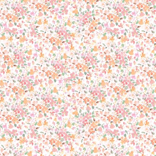 Stoff Meterware Blumen Blüten Jersey - 1 Meter, Sommer, Frühling, Bekleidung, Damen, Kinder, Baby T-Shirt, Langarmshirt, Kleid, Mütze, Beanie, Loop, Schal, Deko (Flora Rost) von Hans-Textil-Shop