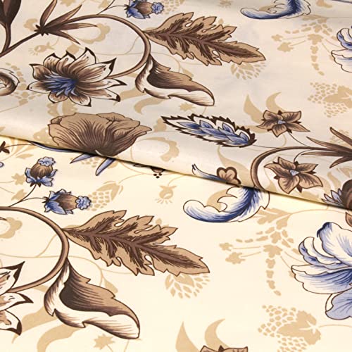 Stoff Meterware Blumenranken Viktoria Baumwolle - 1 Meter, Blumenstoff, Blumen, Kissen, Tischwäsche, Bettwäsche, Bekleidung, Deko, Nähen, DIY von Hans-Textil-Shop