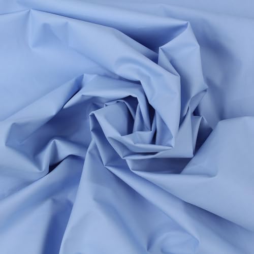 Stoff Meterware Dupion Seide - 1 Meter, Elegant, Edel, Kleidung, Bluse, Hemd, Kleid, Kinder, Baby, Heimtextilien, Kissen, Vorhänge, Tischdecken, Deko, Bettwäsche, Accessoires (Hellblau) von Hans-Textil-Shop