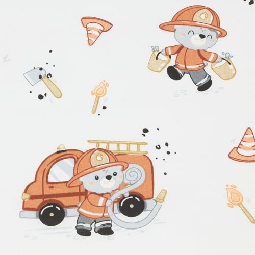 Stoff Meterware Kinderstoff Baumwollstoff - 1 Meter, Nähen, Bettwäsche, Kinder, Baby, Jungen, Mädchen, Bekleidung, Deko (Feuerwehr Bär) Stoff Meterware Kinderstoff Baumwollstoff - 1 Meter, Nähen, Bettwäsche, Kinder, Baby, Jungen, Mädchen, Bekleidung, Deko (Feuerwehr Bär) von Hans-Textil-Shop