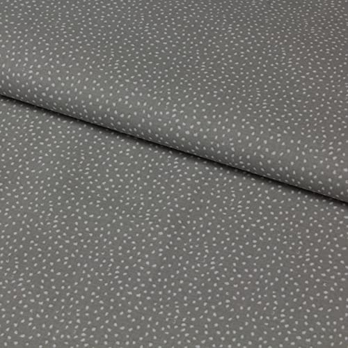 Stoff Meterware Grau Baumwolle Punkte Tupfen – Baumwollstoff 150 cm breit, Tupfenstoff für Kleidung, Kissen, Tischdecken, Bettwäsche von Hans-Textil-Shop