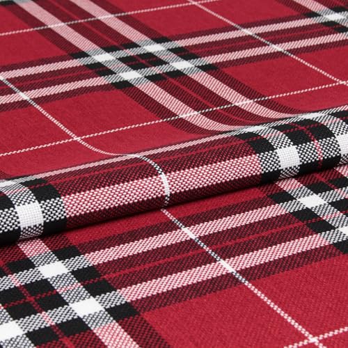 Stoff Meterware Kalis Karo Kariert - 1 Meter, Polsterstoff, Möbelbezugsstoff, Bezugsstoff, Möbelstoff, Stuhl, Sofa, Couch, >100.000 Scheuertouren (Rot) von Hans-Textil-Shop