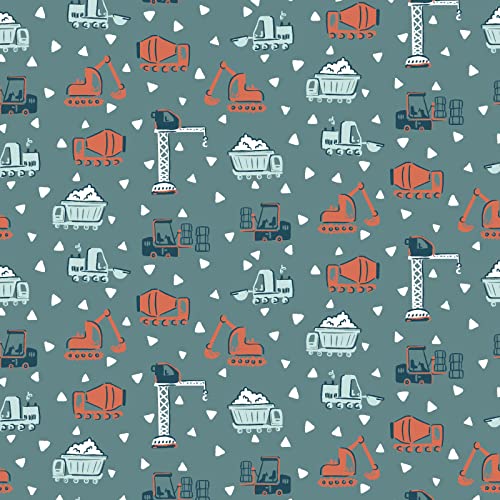 Stoff Meterware Kinderstoff Baumwollstoff Baumwolle - 1 Meter, Nähen, Bettwäsche, Kinder, Baby, Jungen, Mädchen, Bekleidung, Deko (Kran Bagger Laster Grün) Stoff Meterware Kinderstoff Baumwollstoff Baumwolle - 1 Meter, Nähen, Bettwäsche, Kinder, Baby, Jungen, Mädchen, Bekleidung, Deko (Kran Bagger Laster Grün) von Hans-Textil-Shop