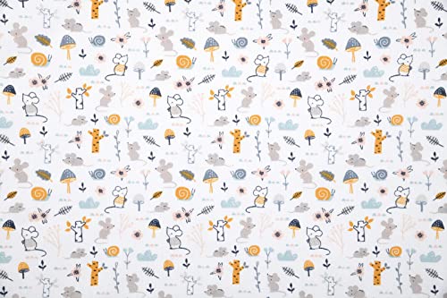 Stoff Meterware Mäuse im Wald Baumwolle - 1 Meter, Tiere, Kinder, Bekleidung, Vorhänge, Bettwäsche, Deko von Hans-Textil-Shop