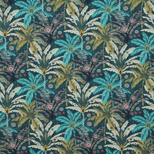 Stoff Meterware Palmen Dschungel Petrol Baumwolle - 1 Meter, Kissen, Vorhang, Tischdecke, Taschen, Deko, Kleidung, Exotisch, Tropisch Stoff Meterware Palmen Dschungel Petrol Baumwolle - 1 Meter, Kissen, Vorhang, Tischdecke, Taschen, Deko, Kleidung, Exotisch, Tropisch von Hans-Textil-Shop