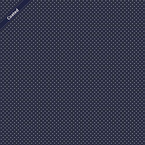 Stoff Meterware Punkte 2 mm - 1 Meter - Beschichtet, Wasserdicht & Schmutzabweisend - Für Outdoor Kissen, Tischdecken, Taschen (Marine) von Hans-Textil-Shop