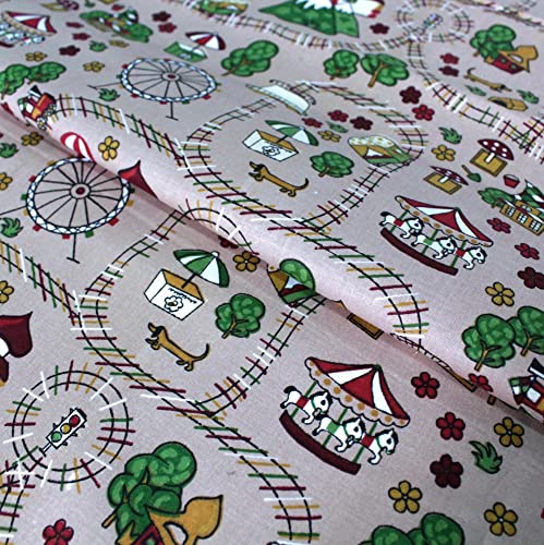 Stoff Meterware Kinderstoff Baumwollstoff - 1 Meter, Nähen, Bettwäsche, Kinder, Baby, Jungen, Mädchen, Bekleidung, Deko (Rummelplatz) Stoff Meterware Kinderstoff Baumwollstoff - 1 Meter, Nähen, Bettwäsche, Kinder, Baby, Jungen, Mädchen, Bekleidung, Deko (Rummelplatz) von Hans-Textil-Shop