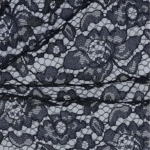 Stoff Meterware Spitze Blumen Polyester - 1 Meter, Damen, Kleider, Röcke, Dirndl, Schürzen, Deko, Damen, Kinder, Mädchen, Nähen (Jeansblau) von Hans-Textil-Shop