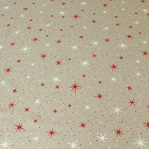 Stoff Meterware Sterne Punkte rot weiß Baumwolle Polyester - 1 Meter, Weihnachten, Advent, Deko, Vorhang, Tischwäsche, Kissenbezüge von Hans-Textil-Shop