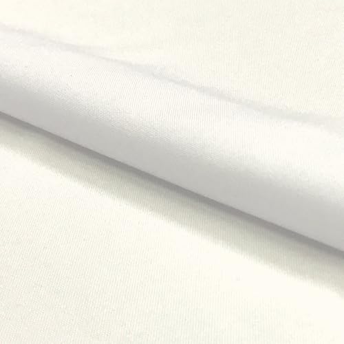 Stoff Meterware Uni Polyester - 1 Meter, Einfarbig, Gewebt, Tischdecken, Kissen, Deko, Tischdeckenstoff, Knitterarm, Bügelleicht, Bügelfrei (Creme) von Hans-Textil-Shop