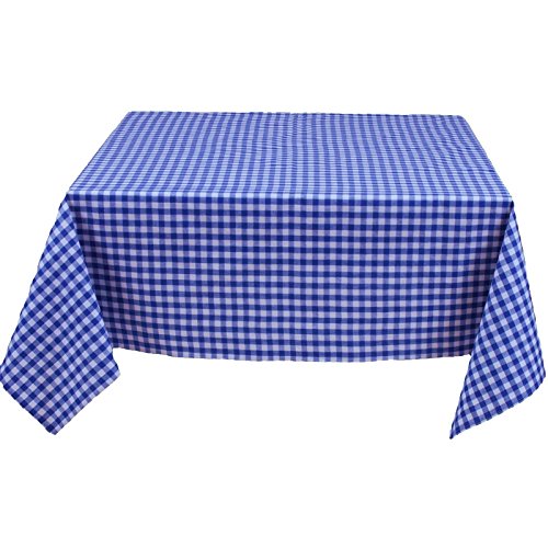 Tischdecke 130x190 cm Vichy Karo 1x1 cm Blau Baumwolle (Karomuster, Kariert, Landhaus, Deko) von Hans-Textil-Shop