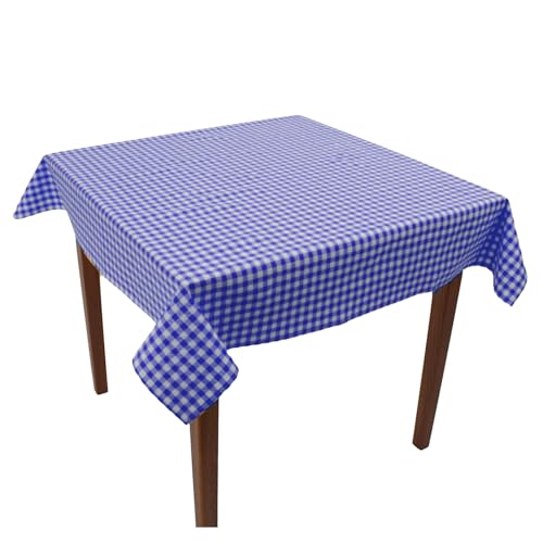 Tischdecke 130x190 cm Vichy Karo 1x1 cm Blau Baumwolle (Karomuster, Kariert, Landhaus, Deko) von Hans-Textil-Shop