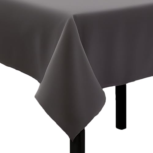 Tischdecke Uni Polyester - Einfarbig, Pflegeleicht, Bügelfrei, Tischtuch, Tischwäsche, Privat, Restaurant, Hotel, Handgefertigt, Made in Europa (Grau, 130x220 cm) von Hans-Textil-Shop