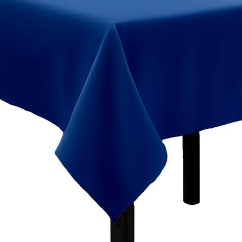 Tischdecke Uni Polyester - Einfarbig, Pflegeleicht, Bügelfrei, Tischtuch, Tischwäsche, Privat, Restaurant, Hotel, Handgefertigt, Made in Europa (Kobalt Blau, 130x220 cm) von Hans-Textil-Shop