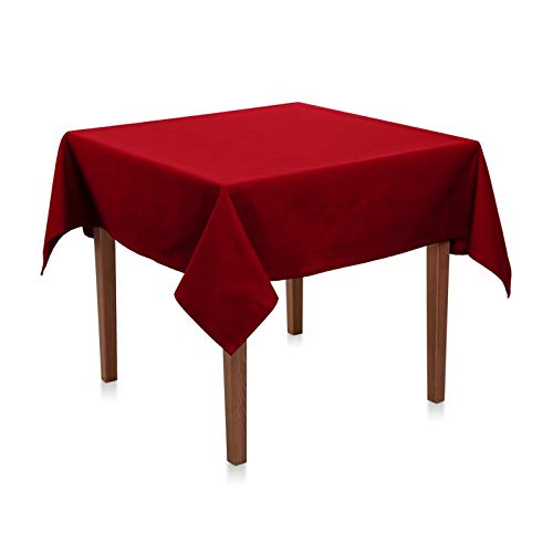 Tischdecke Baumwolle Linon - Uni, Einfarbig, Baumwolltischdecke, Tischtuch, Tischdeko (Bordeaux Rot, 130x280 cm) von Hans-Textil-Shop