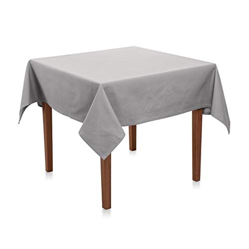 Tischdecke Baumwolle Linon - Uni, Einfarbig, Baumwolltischdecke, Tischtuch, Tischdeko (Hellgrau, 130x170 cm) von Hans-Textil-Shop