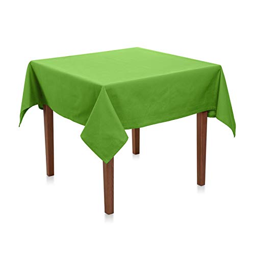 Tischdecke Baumwolle Linon - Uni, Einfarbig, Baumwolltischdecke, Tischtuch, Tischdeko (Hellgrün, 80x80 cm) von Hans-Textil-Shop