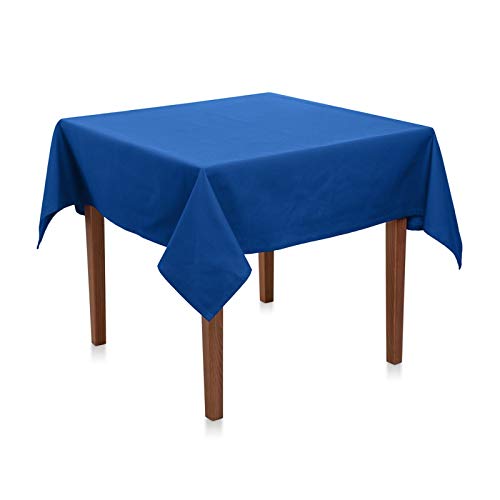 Tischdecke Baumwolle Linon - Uni, Einfarbig, Baumwolltischdecke, Tischtuch, Tischdeko (Kobalt Blau, 80x80 cm) von Hans-Textil-Shop