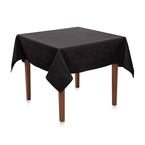 Tischdecke Baumwolle Linon - Uni, Einfarbig, Baumwolltischdecke, Tischtuch, Tischdeko (Schwarz, 100x100 cm) von Hans-Textil-Shop